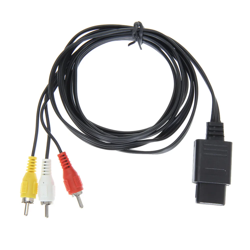 3pcs-lot-Wholesale180cm-6FT-AV-TV-RCA-Video-Cord-Cable-For-Game-cube-for-SNES-GameCube (2)
