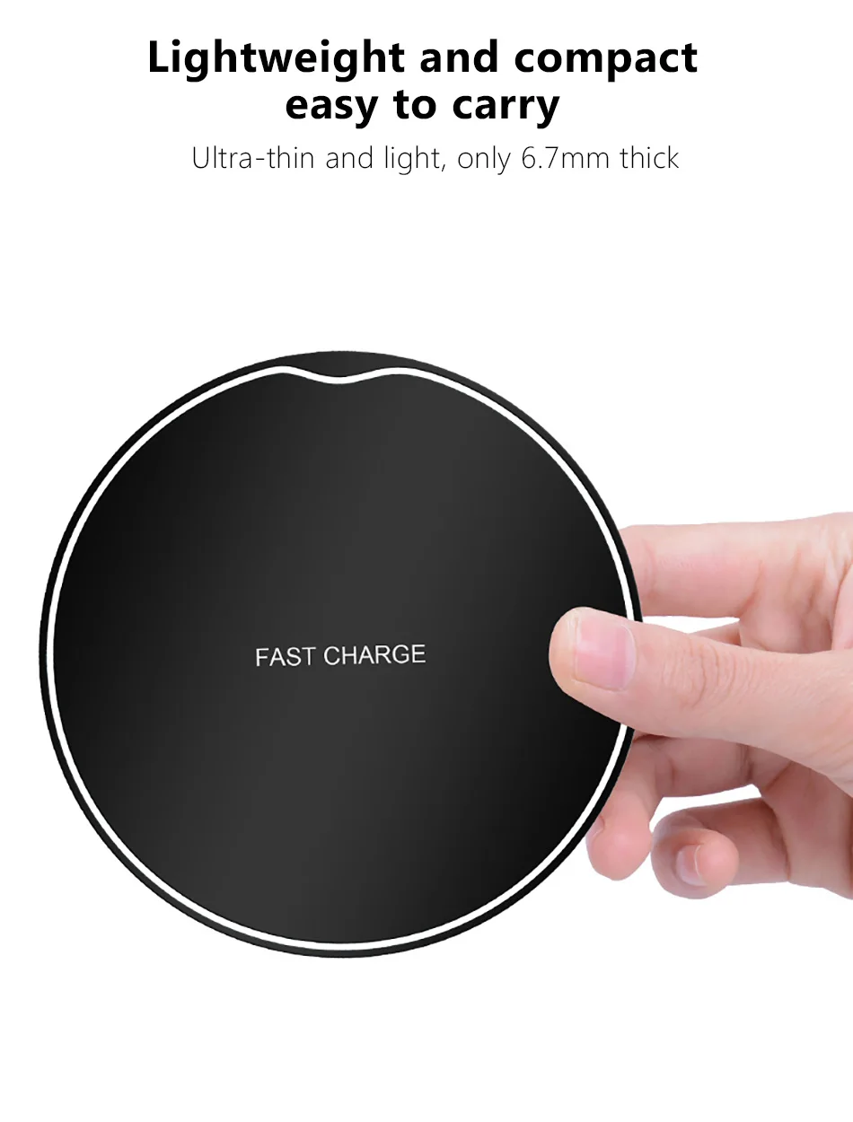 !ACCEZZ 10W Fast Qi Wireless Charger For iPhone X 8 Plus For Samsung Galaxy S9 S8 Plus S7 S6 Edge Wireless Charging 5W For Nokia (9)
