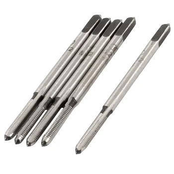 

2mm Cutting Diameter 3 Flutes HSS Straight Screw Thread Tap 5 Pcs
