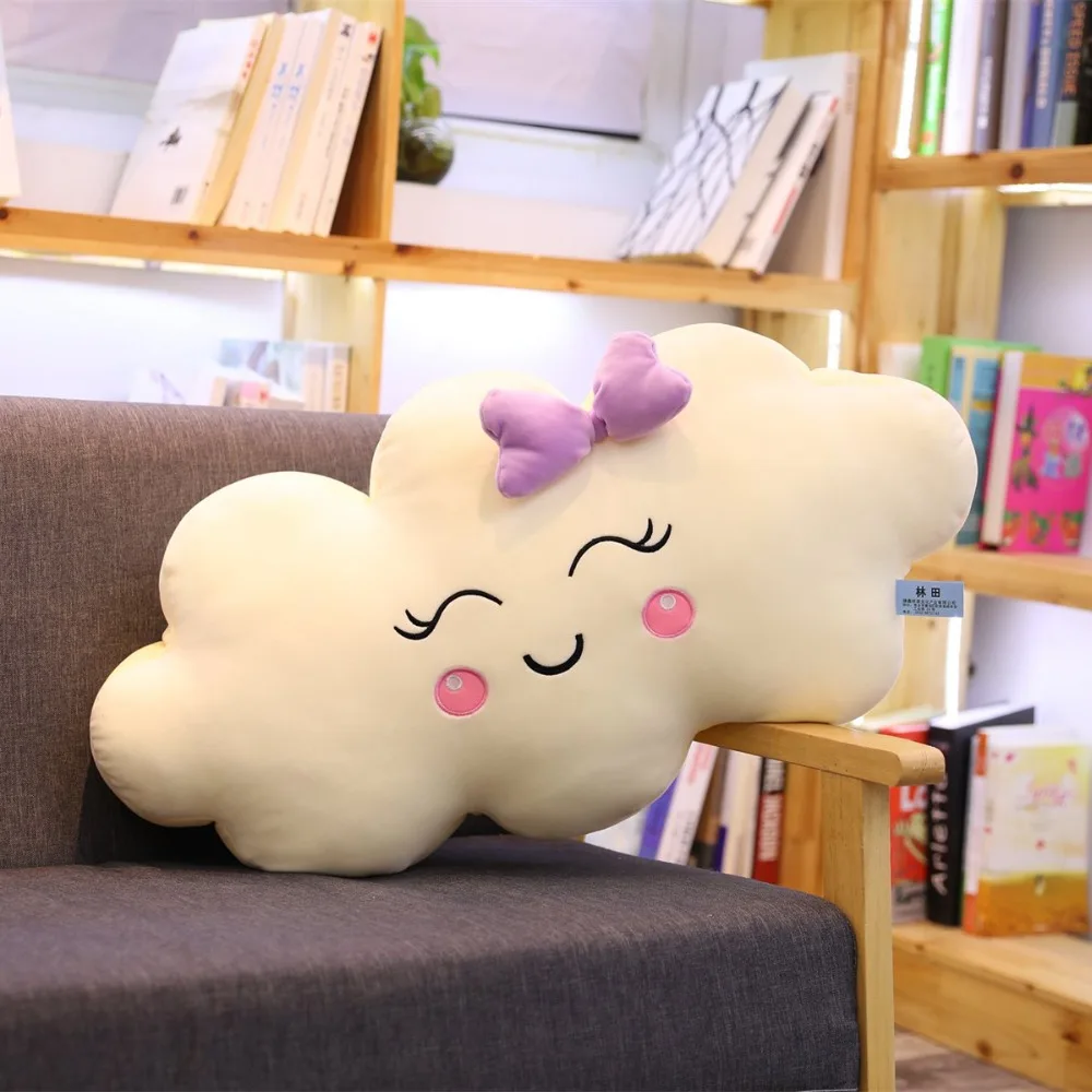 1 шт. 90 см Kawaii Cloud мягкая плюшевая подушка Lovey в виде улыбающегося облака Мягкие плюшевые игрушки для детей маленьких девочек G