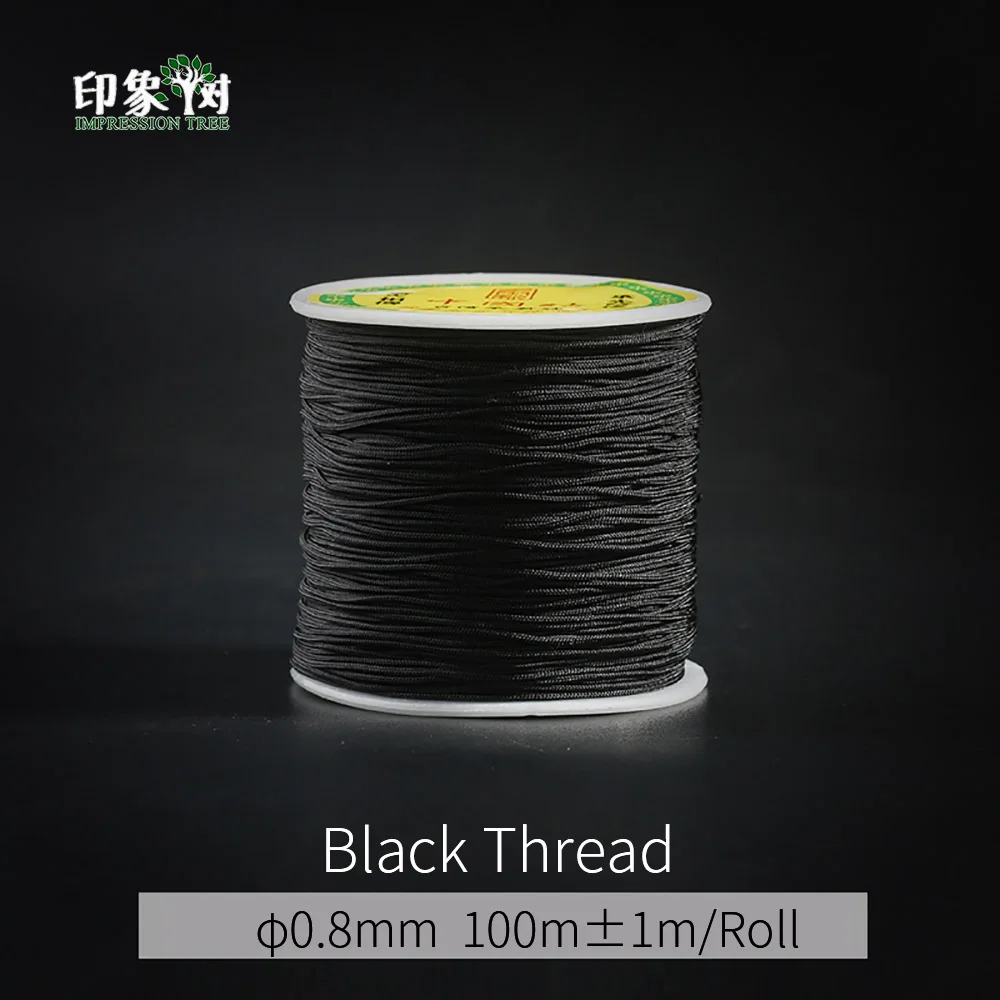 100 м/пластиковый рулон 0,8 мм Разноцветные нейлоновые веревки для макраме DIY кисточка браслет для бисероплетения китайские узлы нить для изготовления ювелирных изделий 405 - Цвет: Black
