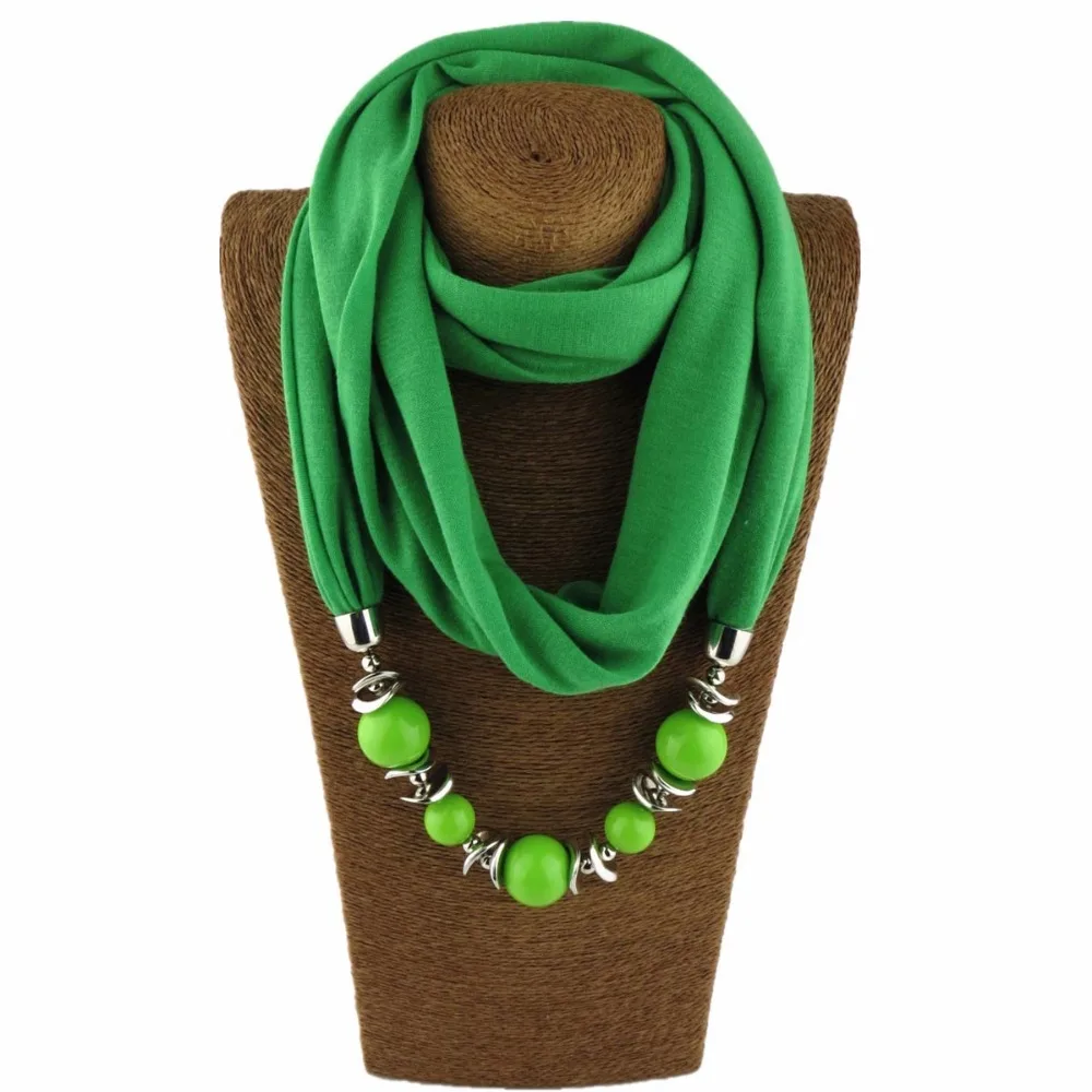 Модный шарф ожерелье кулон женский большой бисер кулон шарф ювелирные изделия обертывание мягкий богемный подарок ювелирных изделий