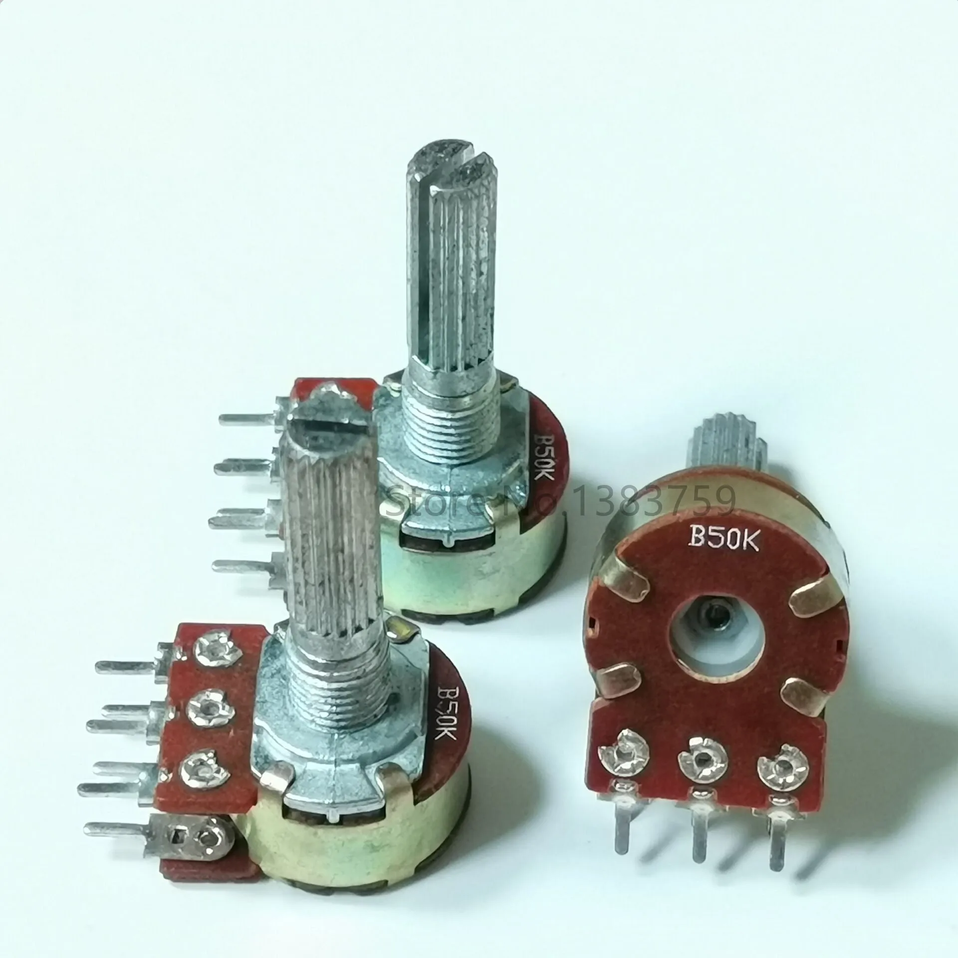 

5pcs 16/148 type Stereo channel potentiometer B50K sawtooth shaft length 25MM