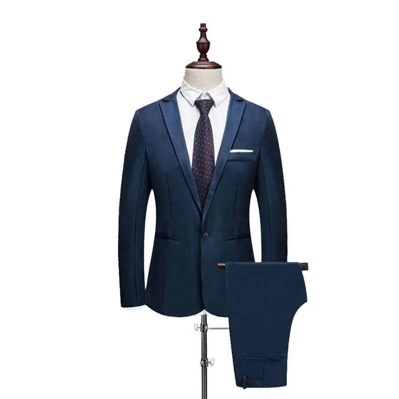 Oeak Luxury Мужской Костюм 2 Шт. Мужской Свадебный Тонкий Пиджаки Мужской Костюм Деловой Формальный
