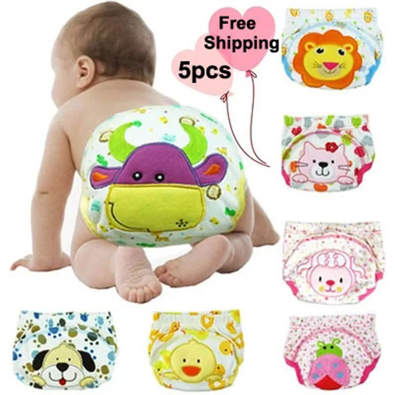 Reusable Baby Diapers Character Cotton Cloth Diaper Cover Super