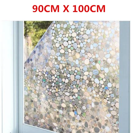 Декоративные без клея 3D лазерная самоклеящаяся пленка для окна матовое стекло раздвижные двери солнцезащитный козырек оконные наклейки - Цвет: 90X 100CM         B