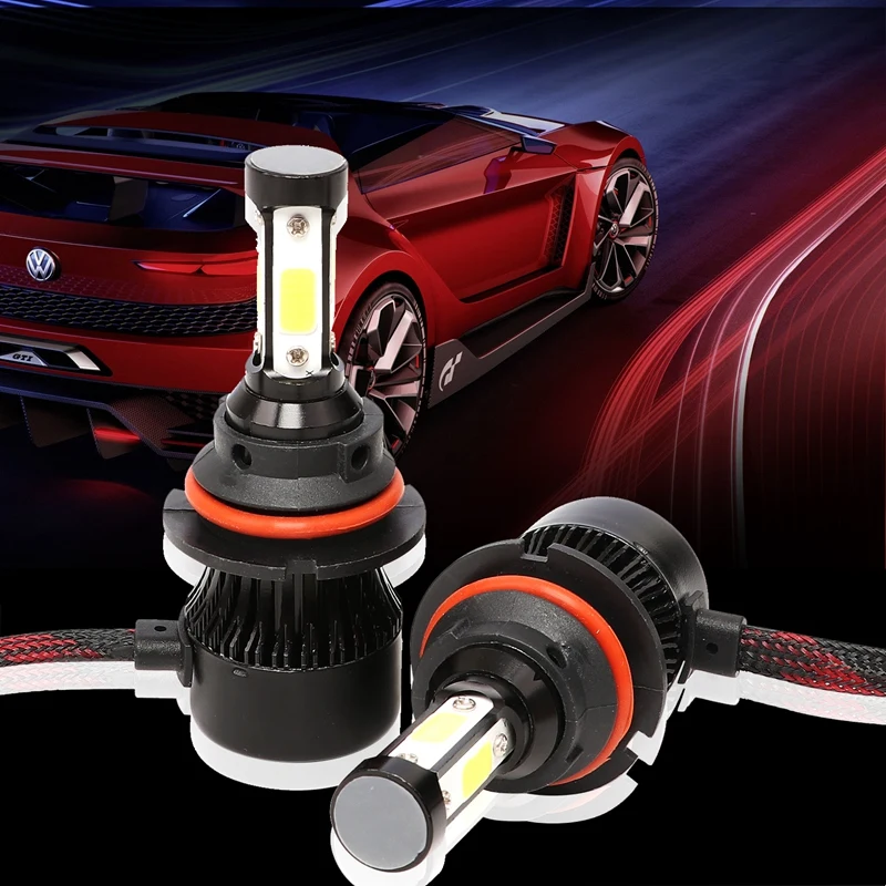 X7 9007 Car LED Headlight Bulbs 6500K 72W 8000LM COB LED Headlamp Fog