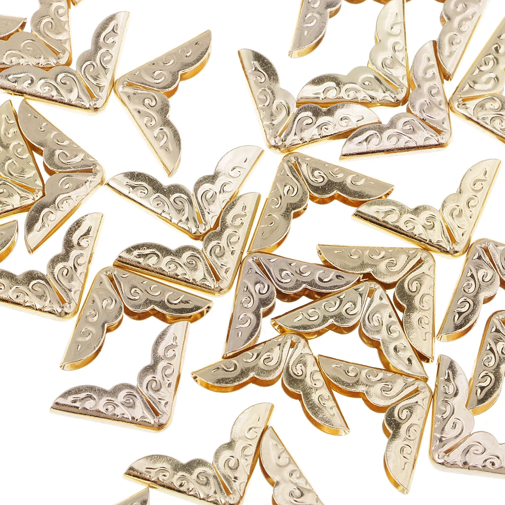 50pcs Metal Book Scrapbook Photo Albums Menus Notebook Folder File Corner Protector Decoration for DIY Crafts 14x14mm