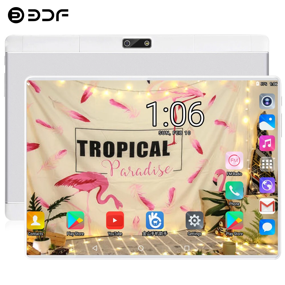 

BDF 2020 New 10 Inch Android 7.0 Tablet PC 1280*800 Quad Core 1GB RAM 32GB ROM 5.0MP Dual SIM Card 3G Phone Call Pc Tablets 10.1