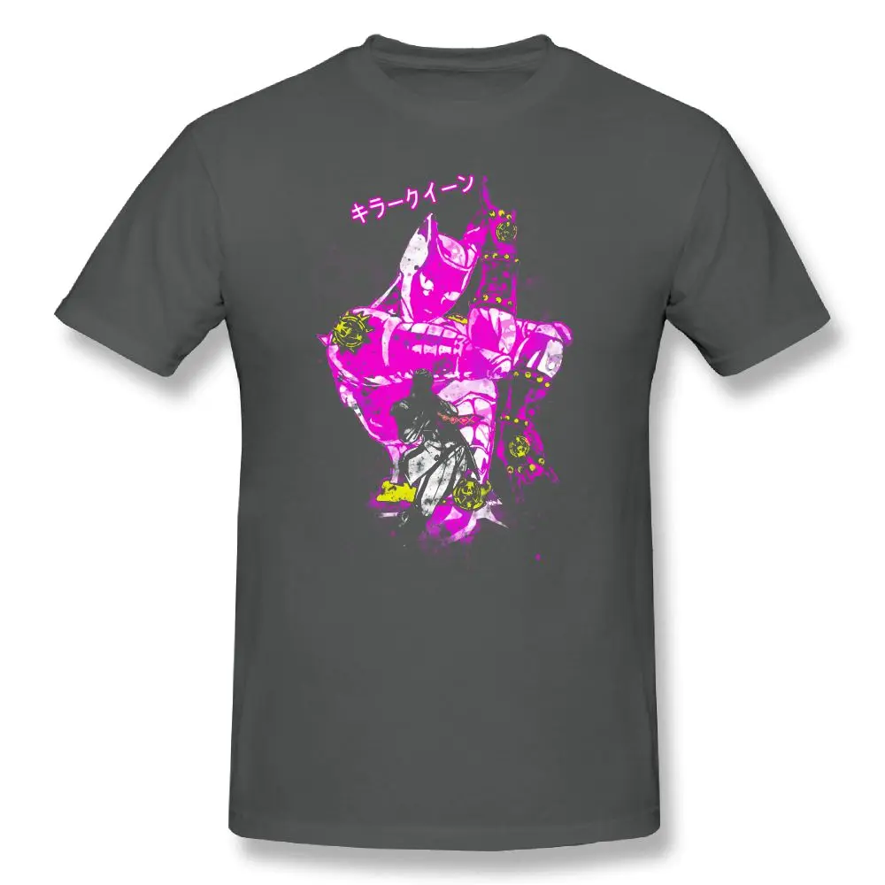 JoJo Music, футболка, Killer queen, мультяшный принт, повседневные футболки для мужчин, хлопковая футболка, забавная летняя футболка, большие размеры 4XL 5XL - Цвет: gray