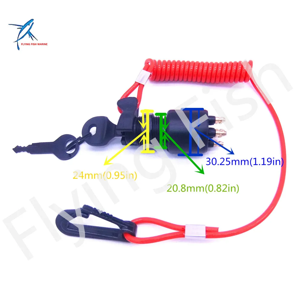Подвесной Двигатель 175974 5005801 переключатель зажигания и ключ в сборе с шнурком для OMC Johnson Evinrude 40-200HP