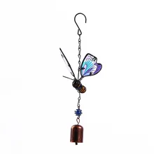 Wind Chime Butterfly Iron Colorful Glass Hanging Decoration Door Wall Hanging Wind Chime Ornament Home Decoration Wind Chime Butterfly Iron Colorful Glass Hanging Decoration Door Wall Hanging Wind Chime Ornament Home Decoration