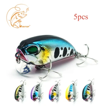 

Thritop 5pcs Professional Hard Bait Crank Fishing Lures TP060 4.5cm 8g 5 Various Colors for Option Fishing Bait Wobblers