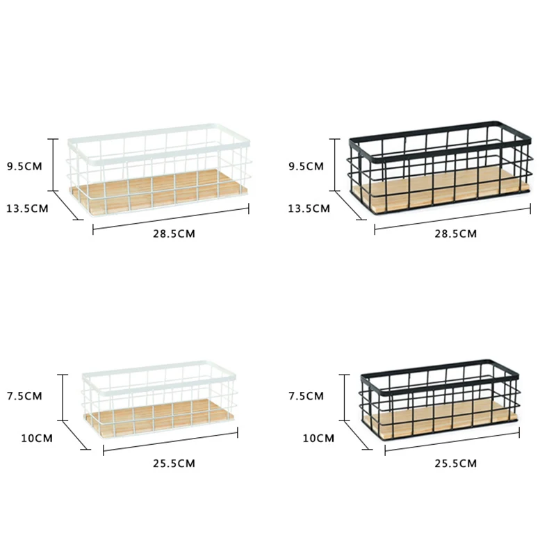 Wooden Iron Wall Shelf White Black Kitchen Bedroom Home Decor Organization Holder Wall Mounted Storage Rack Modern Style