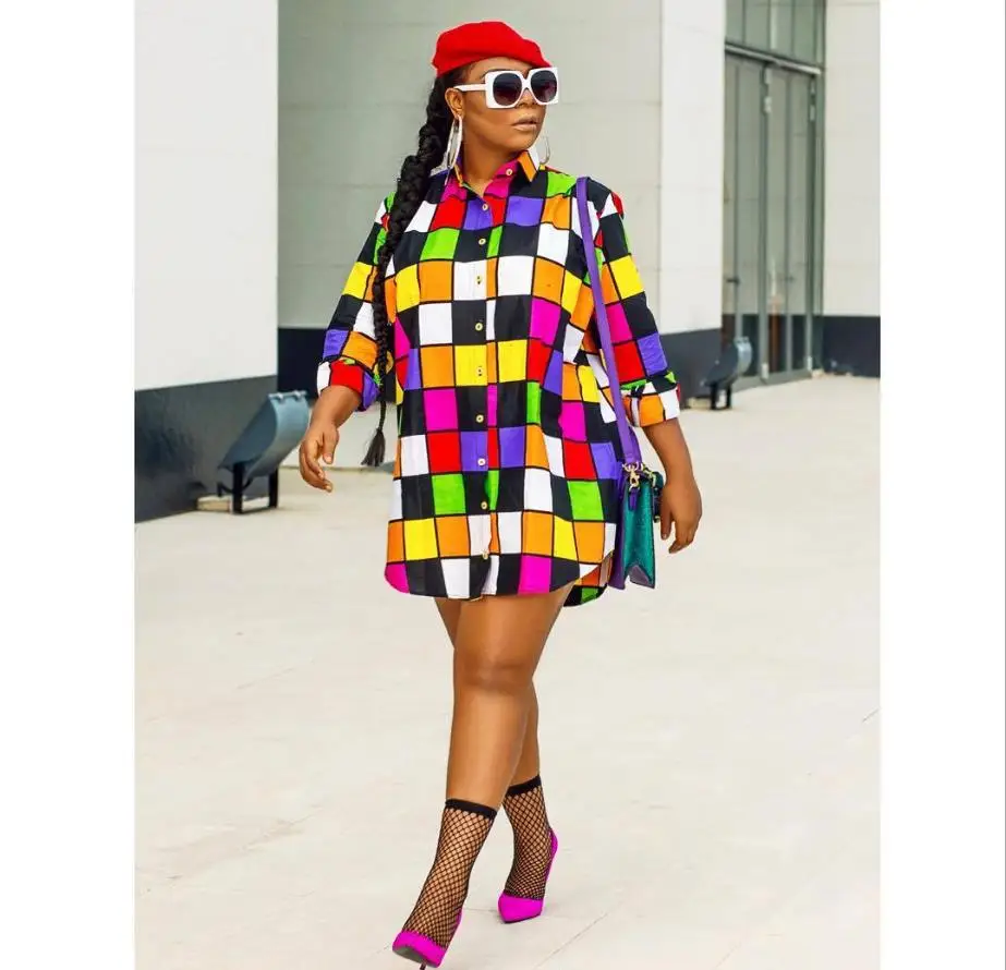 

2018 African Clothing Dresses Sexy Retro National Big Auspicious Dashiki Fashion Loose