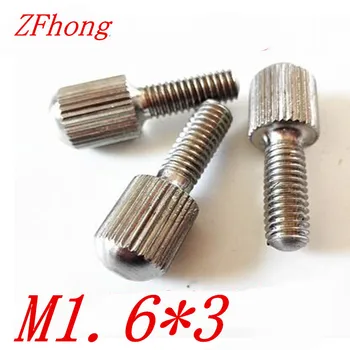 

20pcs m1.6*3 M1.6 small head stainless steel knurled hand tighten thumb screw