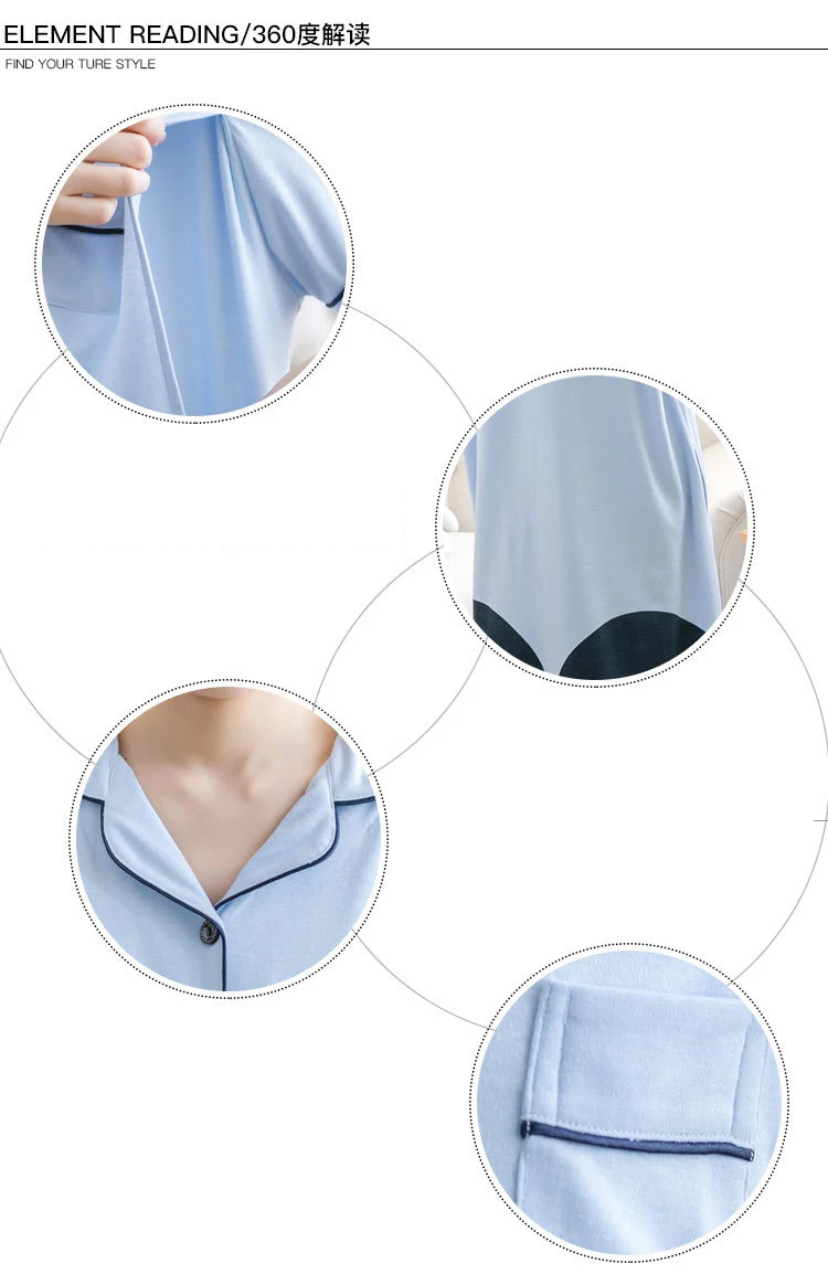 Cotton Maternity Sleepwear Pregnant Women Pajamas Nursing Breast Dress Lactation Clothing For Feeding Nursing Clothes Nightgown (9)