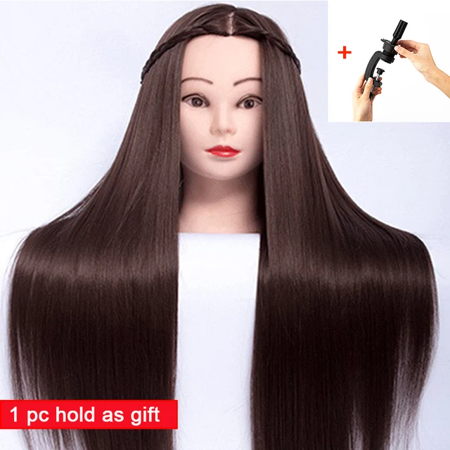 65cm Hair Styling Mannequin Head Maroon Hair Long Hair Hairstyle