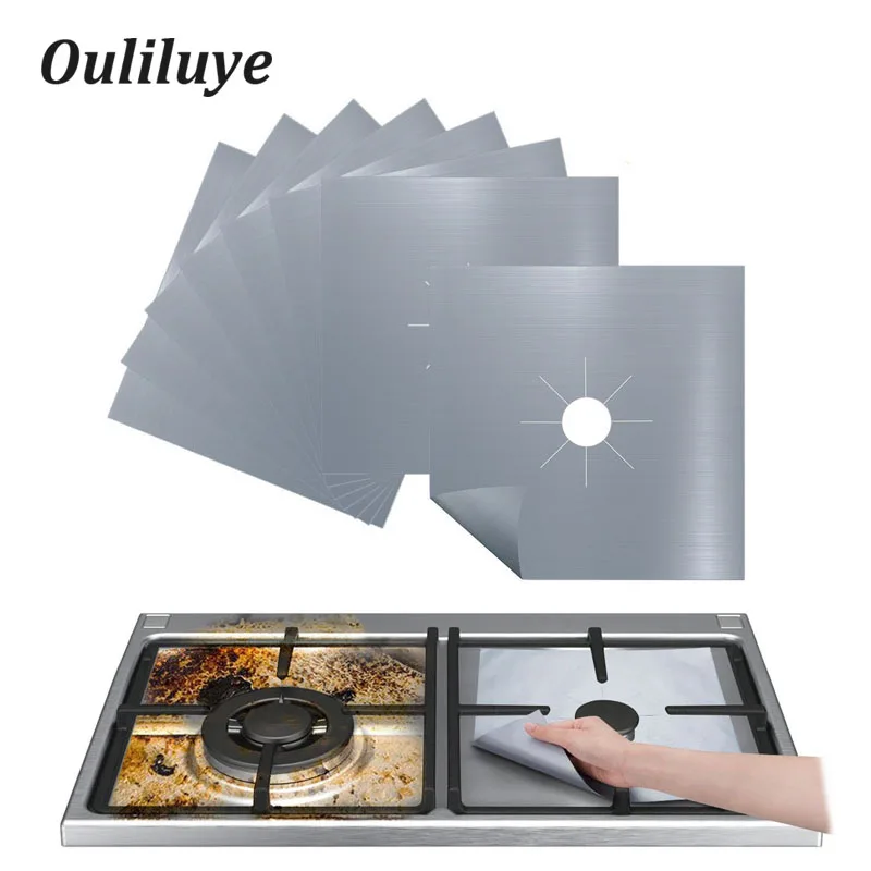 

1/4PCS Gas Stove Protectors Mat For Cleaning Non-stick Oil Mat Kitchen Gas Stove Protectors Sheeting For Kitchen Cooktop Tools