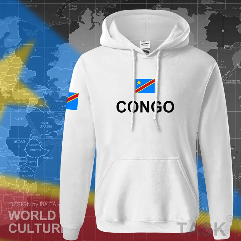 DR толстовки с принтом Конго Мужская толстовка новая уличная одежда в стиле хип-хоп спортивный костюм COD DRC DROC Congo-Kinsha - Цвет: hooded white