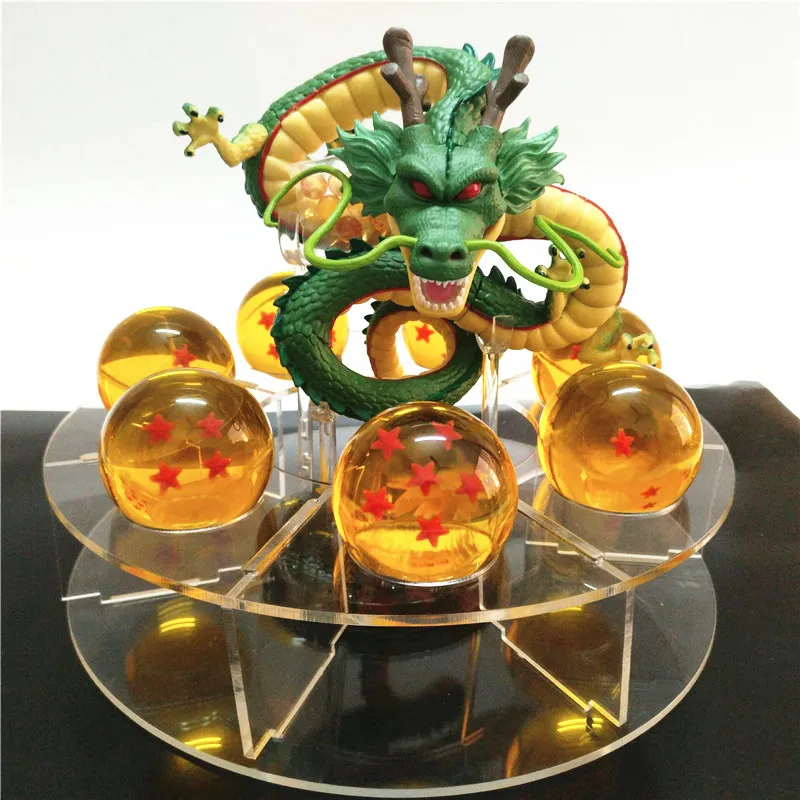 Dragon ball Z фигурка Shenron Shenlong Dragon ball фигурки дракона+ 7 хрустальных Драконовых шаров 4,2 см+ 1 полка brinquedos