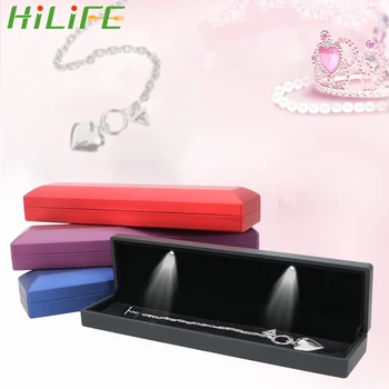 

HILIFE LED Light Jewelry Box Gift Packaging Portable Jewelry Display Case Organizer Necklace Storage Box