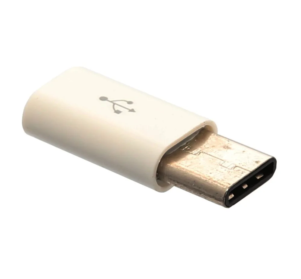 2 шт./лот USB 3,1 type C штекер Micro USB Женский адаптер конвертер Разъем USB-C черный и белый OTG V8