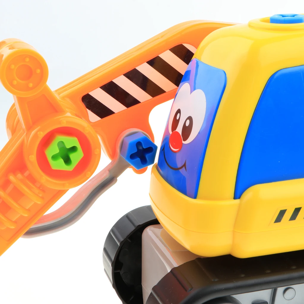 Take Apart Constructions Vehicles Toys - Assemble RC remote control Engineering Truck w/ Electric Drill Tool Kit Screwing Block