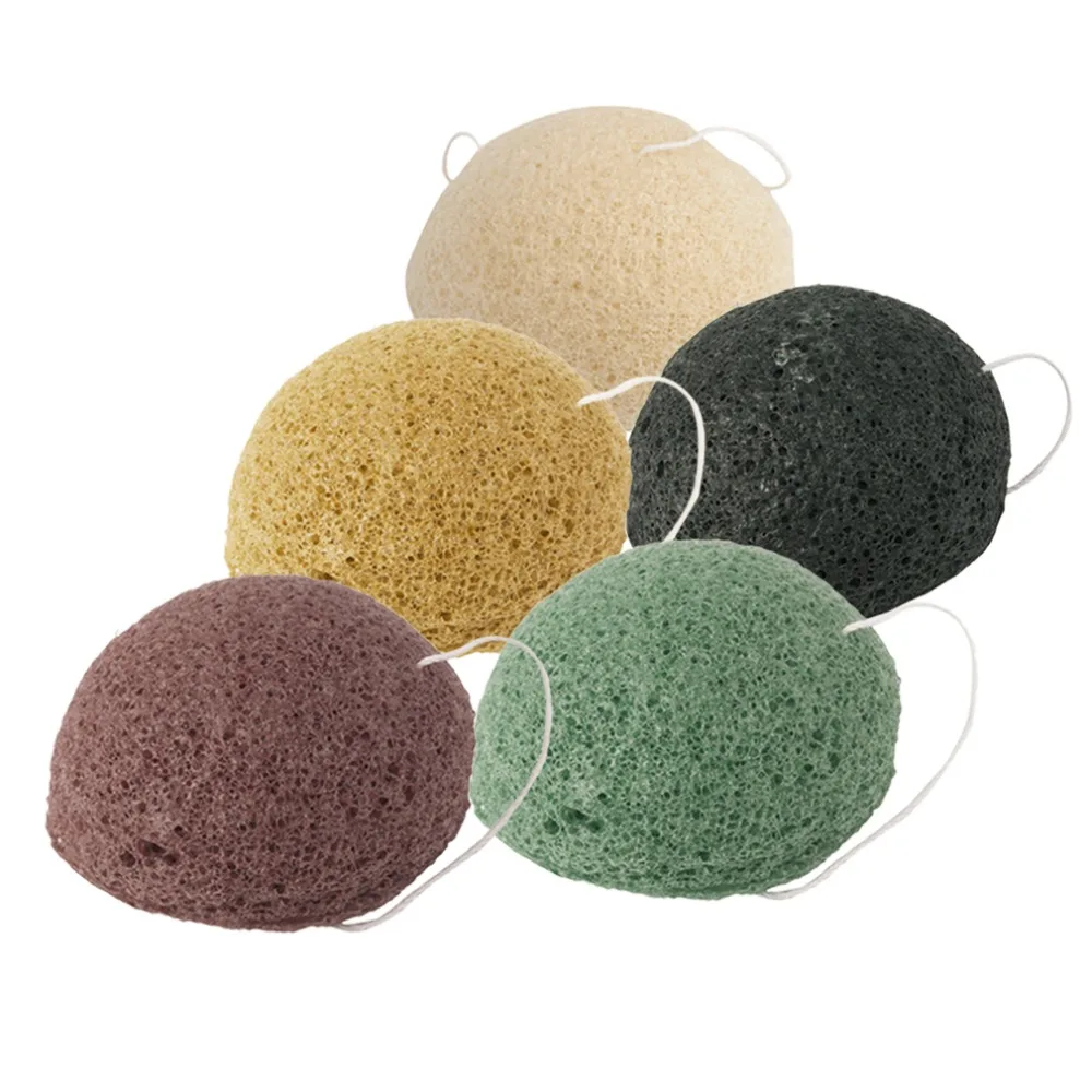 Натуральный Konjac Sponge уход за кожей лица для очистки губка мытья Косметические Puff
