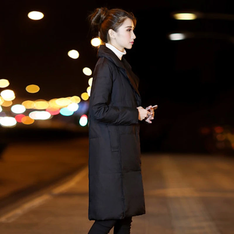 orange 2018 Noir Costume Chaud Veste bourgogne Blanc Solide Manteau Mode Bas Épais Col Long Canard Couleur Vers Femme Femmes F791 Hiver Lady Le Moyen rouge Dowm De qpqSr
