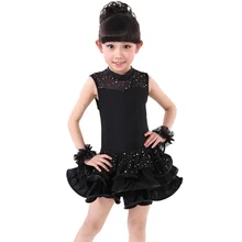 10 комплектов) Детское платье принцессы Одежда для латинских танцев с короткими рукавами Детская горькая бредовая газовая танцевальная юбка одежда