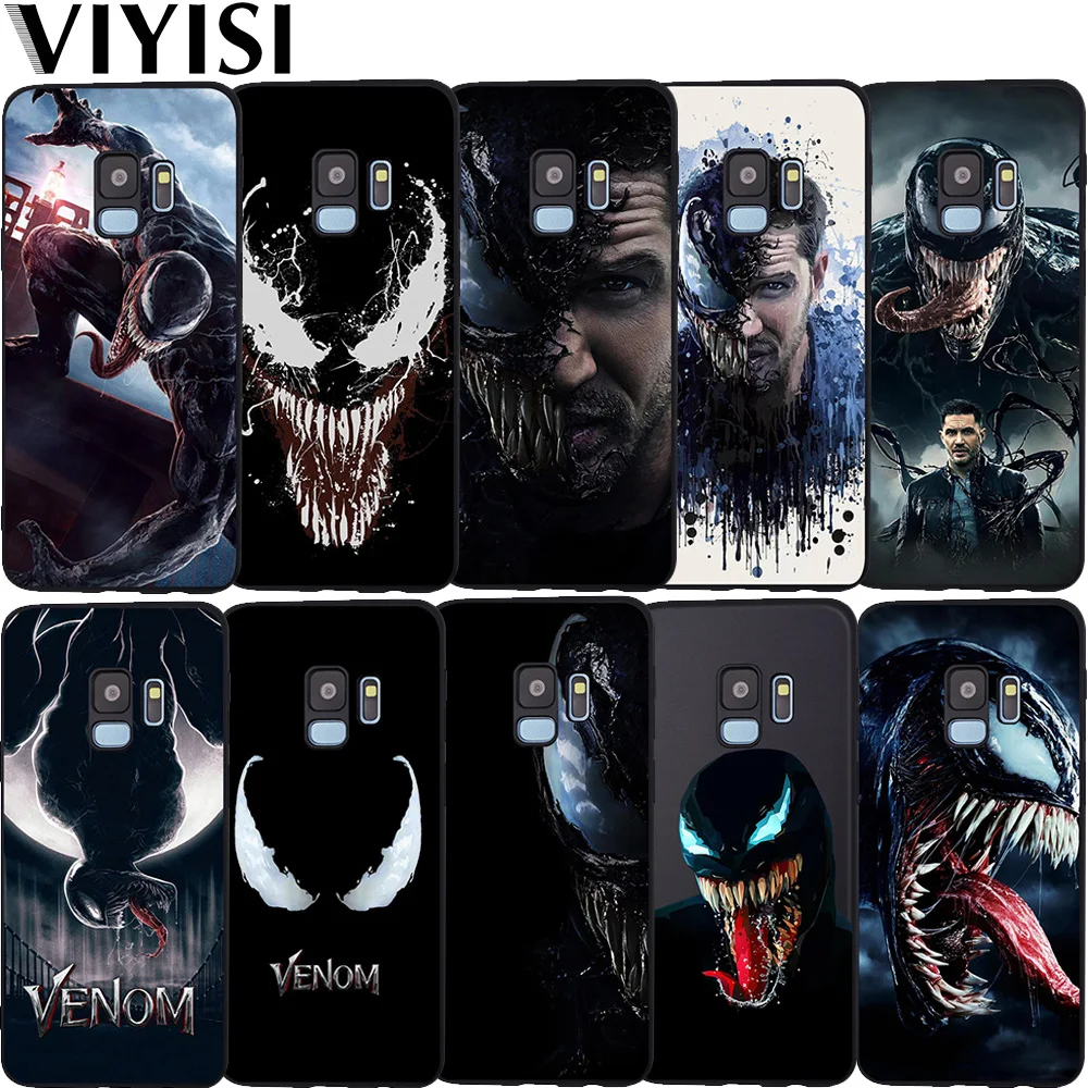 

Marvel Venom Phone Case Etui For Samsung Galaxy S10 case S10 Lite S7 S8 S9 Plus J3 J4 J5 J6 J7 J8 2018 Coque Fundas Black TPU