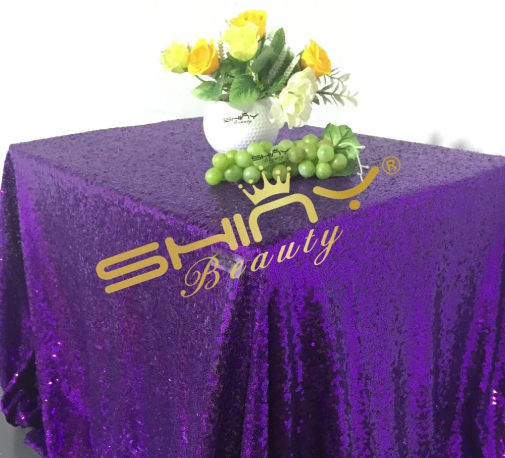 Shiny 5072 Purple Sequin Table Cloth Wholesale Sequin Table