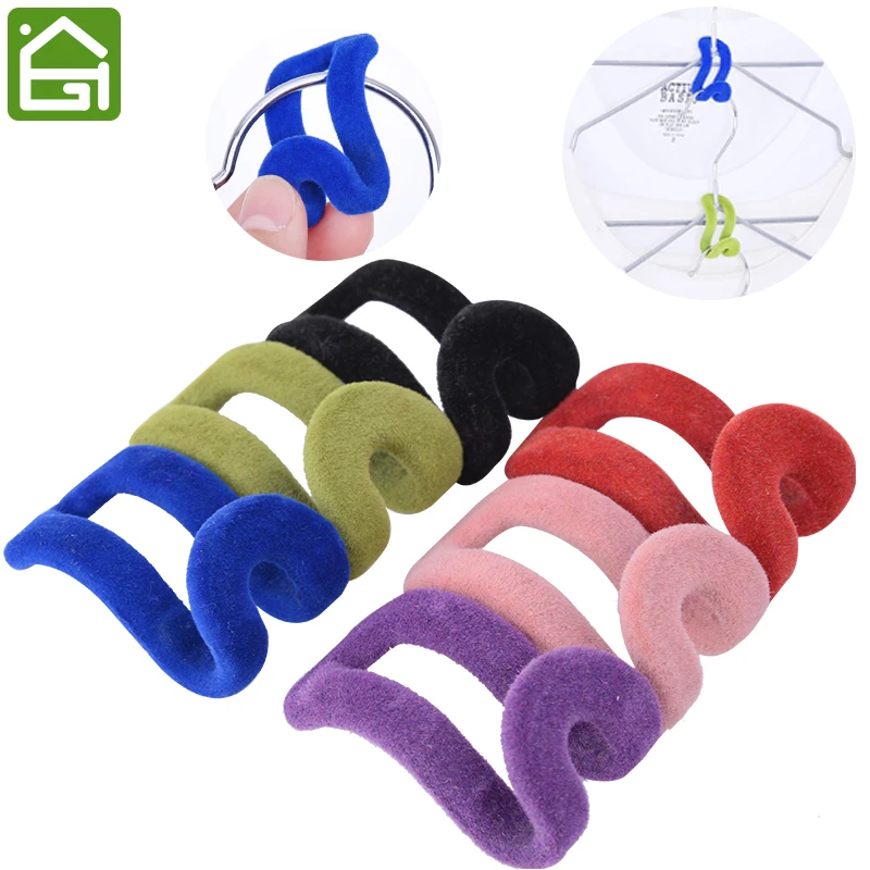 Crochets de suspension Organisation de vêtements Clips de fixation antidérapants Mini cintre floqué pour vêtements Gain de place