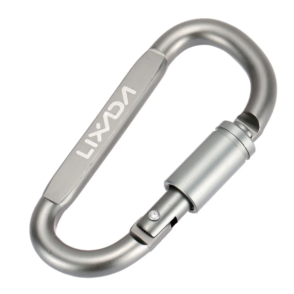 Aluminum D-Ring Hook Carabiner Lock Clip Keychain Snap Climbing Buckle Bag Screw 