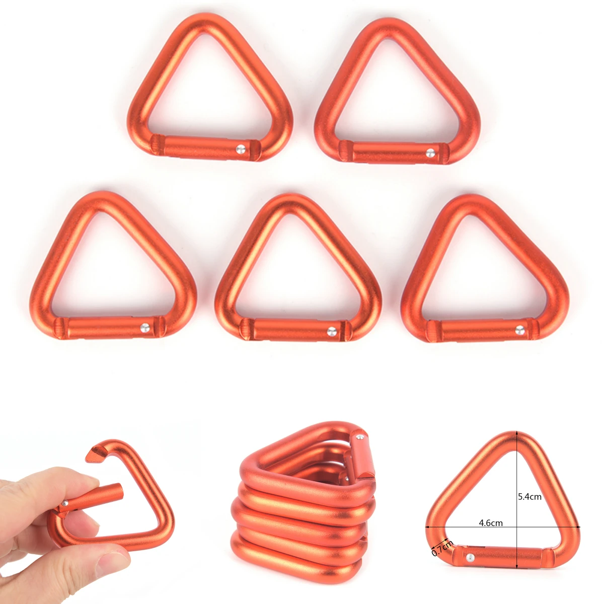 1pc Triangle Carabiner Outdoor Camping Hiking Keychain Snap Clip Hook Buckle