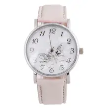 Модные кварцевые часы для женщин и девушек с тисненым ремешком и бабочкой, женские наручные часы-браслет, Прямая поставка, Relogio saat# D