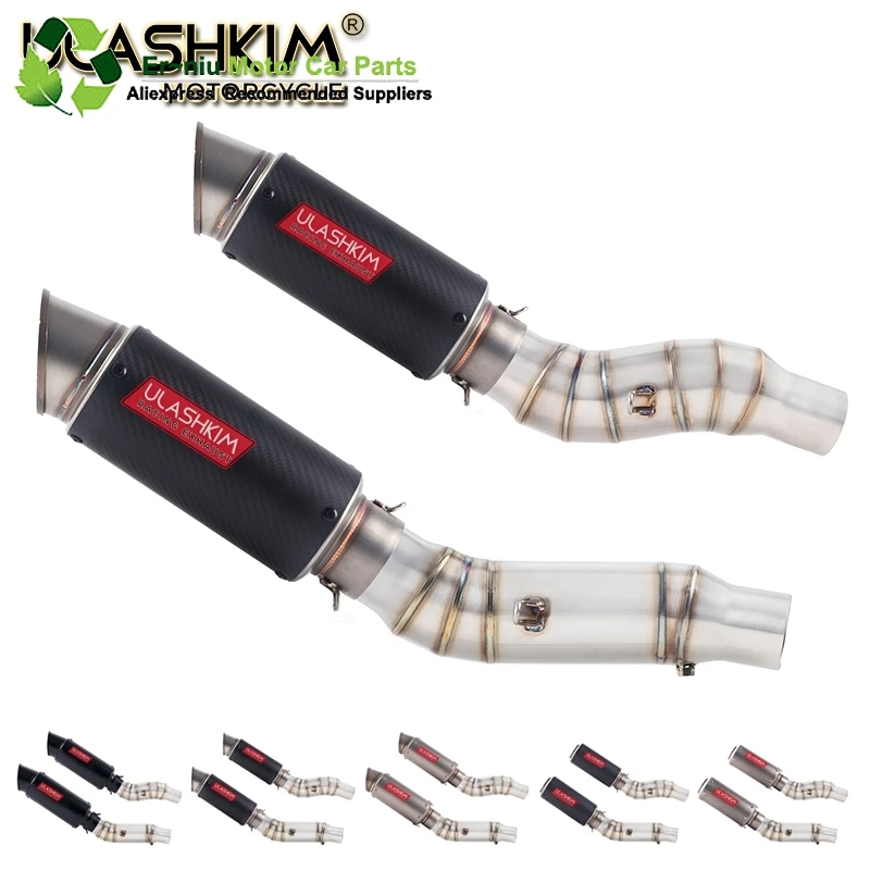 

Motorcycle Full Exhaust Escape System + Modified Link Contact middle pipe Round Muffler for kawasaki Z1000 2010-2016