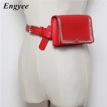Engyee поясная сумка для женщин панк поясные сумки высокого класса женский кожаный ремень сумки Роскошный дизайн заклепки сумка для телефона удобная сумка