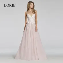 LORIE A Line кружевное свадебное платье Vestido De Noiva Princesa свадебное платье сексуальное с открытой спиной Пышное Тюлевое пляжное свадебное платье