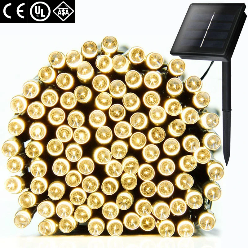 

Christmas Lights 20m 200 or 17m 100 LED Multi-color 8 Modes Solar Fairy String Lights For Outdoor Wedding Xmas Party
