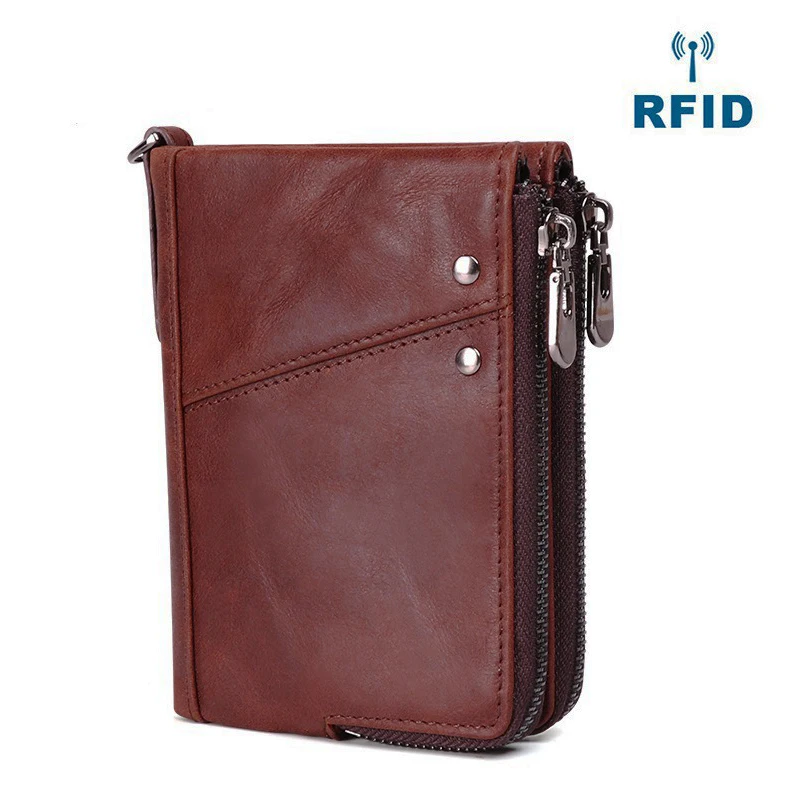 Rfid 100% натуральная Crazy Horse кожаный кошелек мужской маленький винтажный короткий