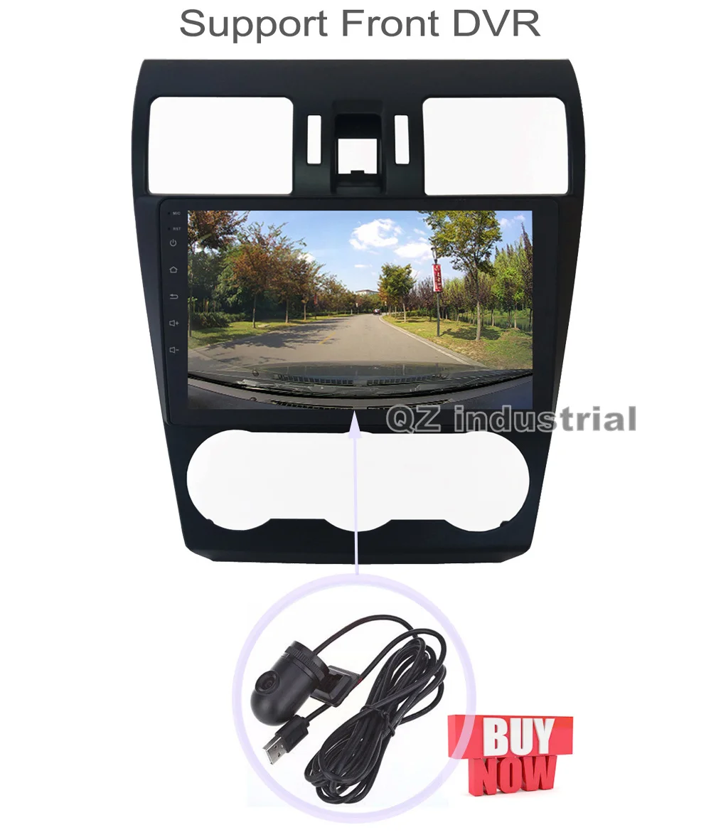 Discount QZ Industrial HD 9inch Android 8.1 T3 for Subaru WRX Forester 2014-2016 Car DVD Player with Canbus GPS 3G 4G Radio Navi WIFI RDS 12