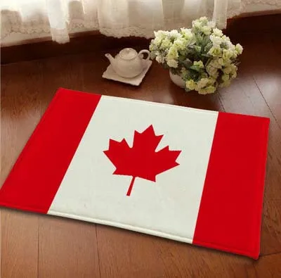Американский/Германия/Англия/Канада Форма флага автомобильный коврик, напольный ковер для ванной комнаты фланелевый Противоскользящий пользовательский дверной коврик для гостиной - Цвет: Canada Flag