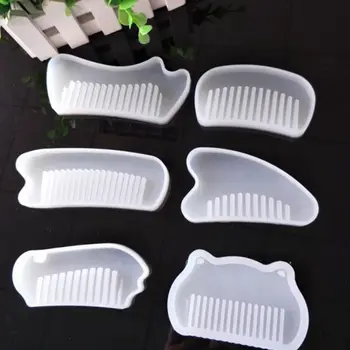 

6 pcs Resin Molds Transparent Silicone Comb Mold Epoxy Resin Molds For DIY Semi-Transparent Jewelry Making Tools