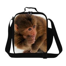 Сумка для ланча с рисунком животных из мультфильма для студентов, с принтом орангутанга, Ланч-бокс, сохраняющая свежесть, сумка для пикника для детей, хороший подарок на срок начала