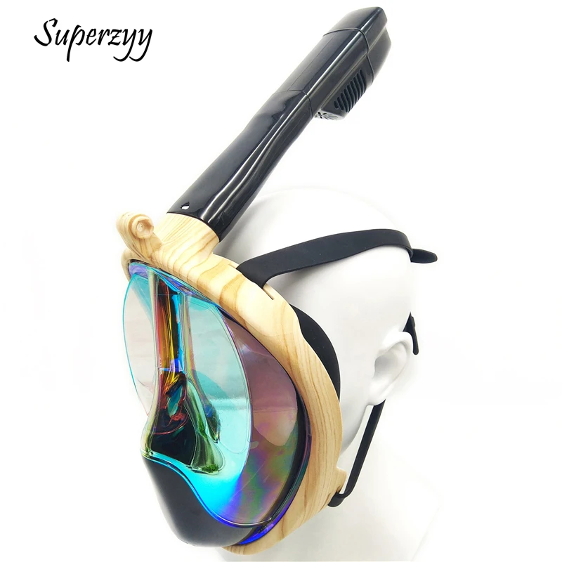 كامل الوجه الغوص أقنعة رؤية بانورامية مكافحة الضباب مكافحة تسرب السباحة غص الغوص تحت الماء قناع الغطس GoPro متوافق