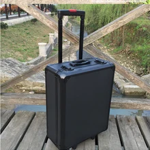 365*465*180 мм алюминиевый корпус вагонетки ящик для инструментов защитный чехол для камеры оборудование коробка с предварительно вырезанной поролоновой подкладкой