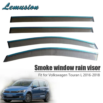 

High Quality 4pcs Smoke Window Rain Visor For VW Touran L 2016 2017 2018 Styling Vent Sun Deflectors Guard ABS Car accessories