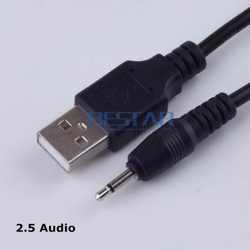 Cumpără Cabluri PC & conectori | 1m 2.5 USB USB2.5 Mono audio line USB 2.0  to DC 2.5mm elbow 2A charging line USB Jack Plug Aux DC2.5mm Audio cable